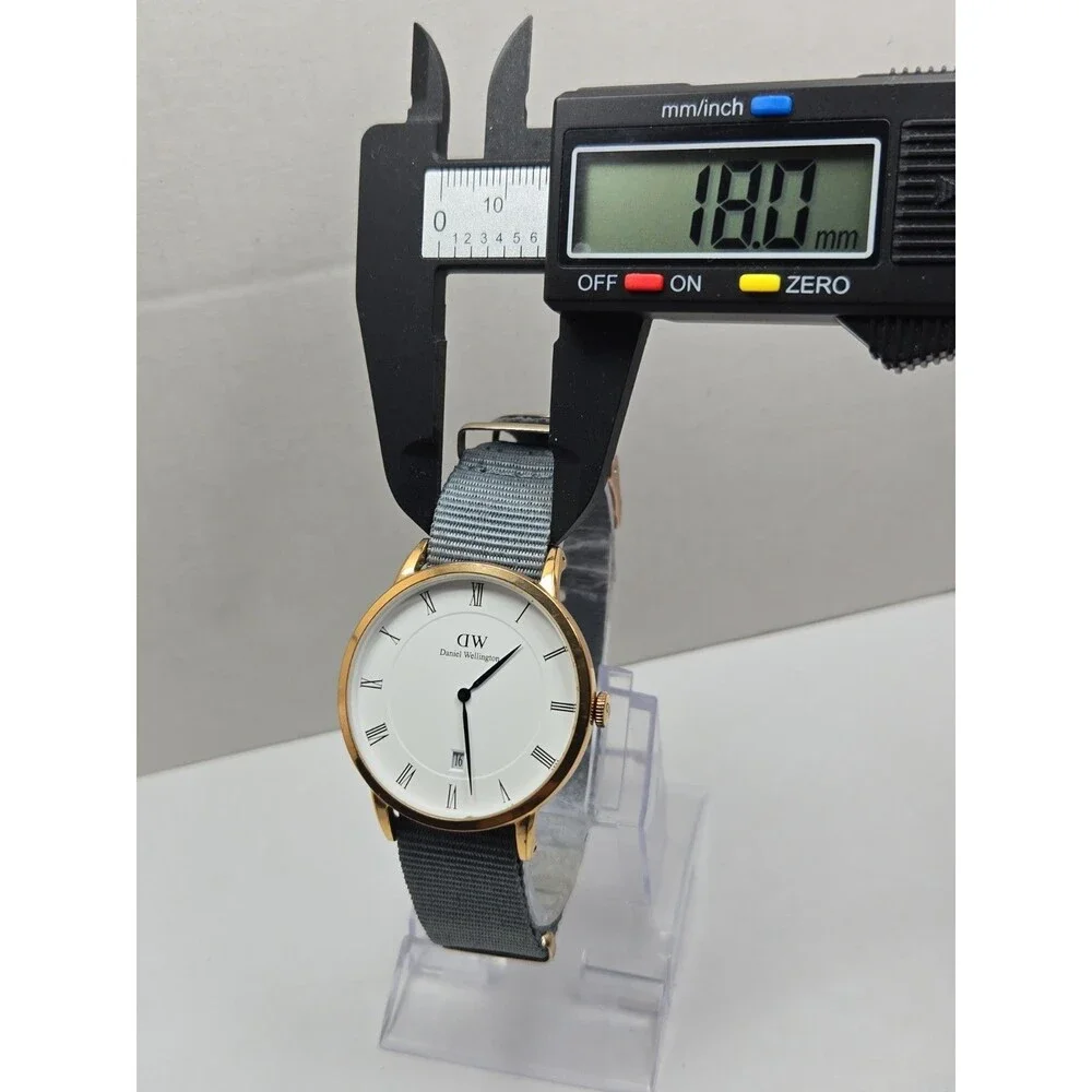 Daniel Wellington Dapper B38R1 Rose Gold 38mm White Roman Date Watch New Battery